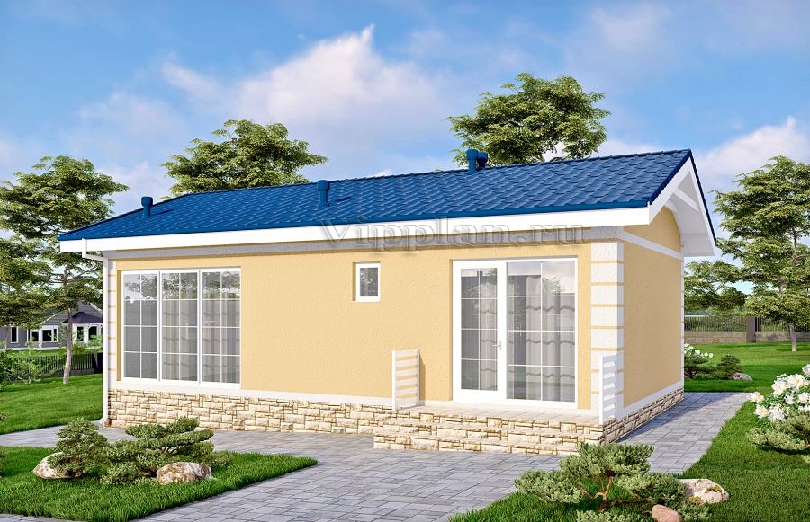 Баня с бассейном и отделкой штукатуркой